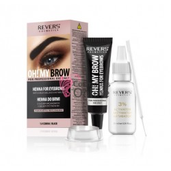 Vopsea de sprancene REVERS Henna Oh! My Brow cu ulei de argan si de ricin, NEGRU, 30 ml, art 96884